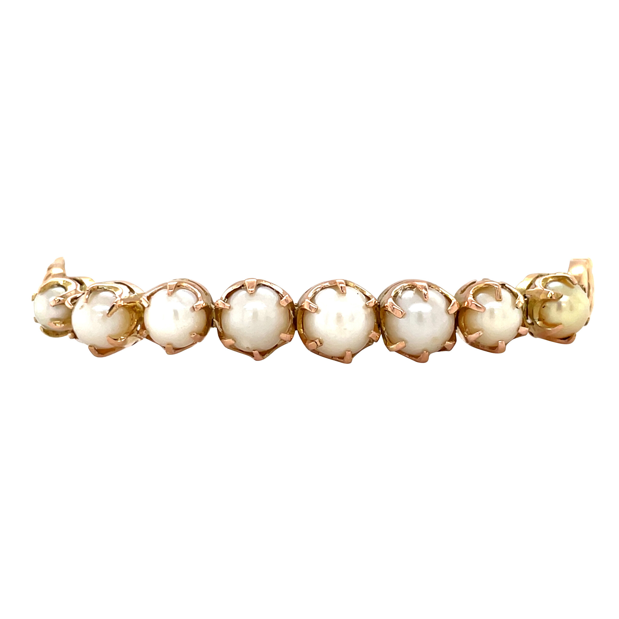 Roségouden armband met parel 14 krt
